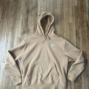 Nike Men's Beige/Tan Hooded Pullover Sweatshirt